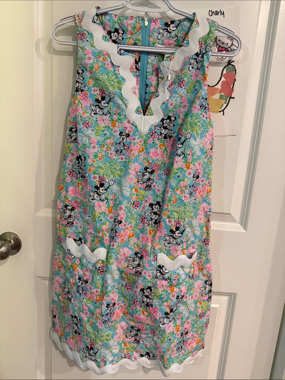 Lilly Pulitzer Aqua Pink Green Floral Minnie Mouse romper dress